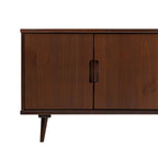 Meuble TV scandinave en bois massif, étagères ouvertes, console multimédia pour TV jusqu'à 65 pouces