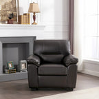 Fauteuil d'appoint en similicuir, structure solide, capitonné, salon moderne