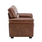 Fauteuil d'appoint en similicuir, structure solide, capitonné, salon moderne