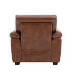 Fauteuil d'appoint en similicuir, structure solide, capitonné, salon moderne