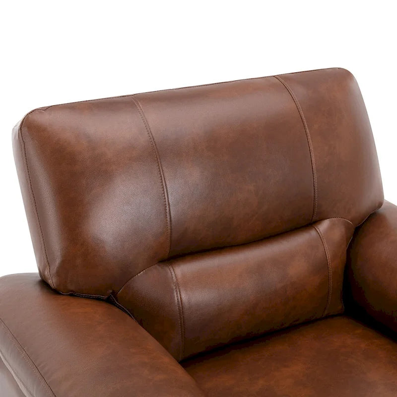 Fauteuil d'appoint en similicuir, structure solide, capitonné, salon moderne