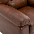 Fauteuil d'appoint en similicuir, structure solide, capitonné, salon moderne