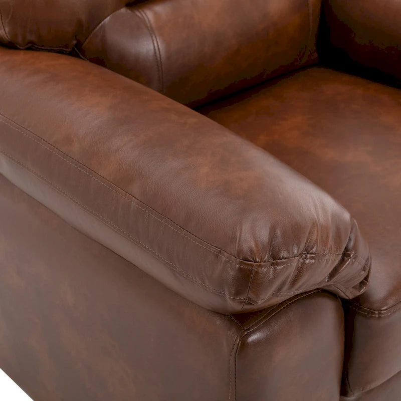 Fauteuil d'appoint en similicuir, structure solide, capitonné, salon moderne