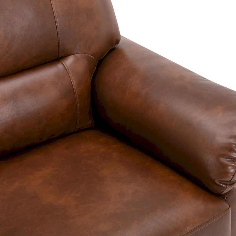Fauteuil d'appoint en similicuir, structure solide, capitonné, salon moderne