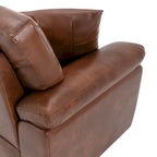 Fauteuil d'appoint en similicuir, structure solide, capitonné, salon moderne