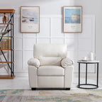 Fauteuil d'appoint en similicuir, structure solide, capitonné, salon moderne