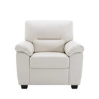 Fauteuil d'appoint en similicuir, structure solide, capitonné, salon moderne