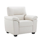 Fauteuil d'appoint en similicuir, structure solide, capitonné, salon moderne