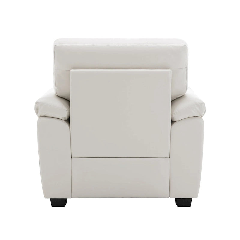 Fauteuil d'appoint en similicuir, structure solide, capitonné, salon moderne