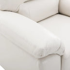 Fauteuil d'appoint en similicuir, structure solide, capitonné, salon moderne