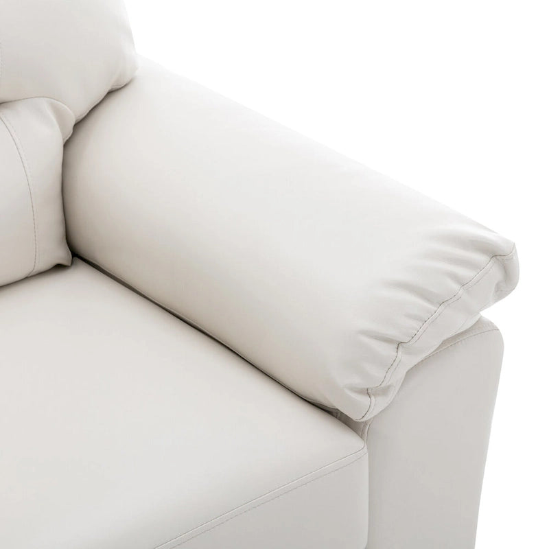 Fauteuil d'appoint en similicuir, structure solide, capitonné, salon moderne