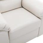 Fauteuil d'appoint en similicuir, structure solide, capitonné, salon moderne
