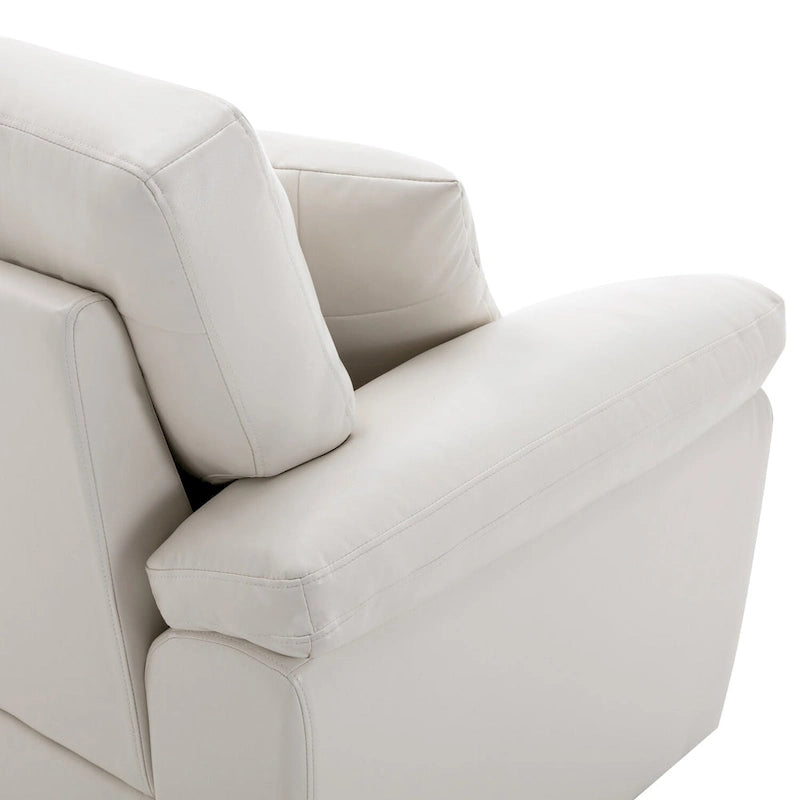 Fauteuil d'appoint en similicuir, structure solide, capitonné, salon moderne