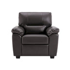 Fauteuil d'appoint en similicuir, structure solide, capitonné, salon moderne