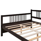 Cadre de Lit de Repos en Bois Pleine Grandeur, Lattes en Bois Massif, Canapé-Lit pour Chambre d'Amis, Aucun Sommier Tapissier Requis
