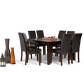 Ensemble de salle à manger transitionnel 9 pièces, table de 54 pouces avec 8 chaises Parson rembourrées