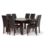 Ensemble de salle à manger transitionnel 9 pièces, table de 54 pouces avec 8 chaises Parson rembourrées