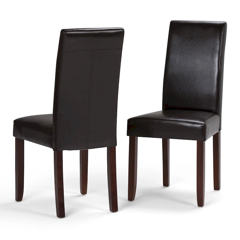 Ensemble de salle à manger transitionnel 9 pièces, table de 54 pouces avec 8 chaises Parson rembourrées