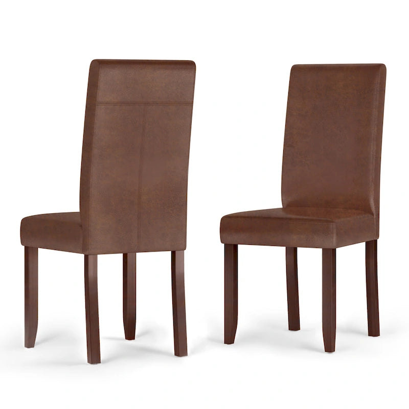 Ensemble de salle à manger transitionnel 9 pièces, table de 54 pouces avec 8 chaises Parson rembourrées