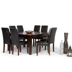 Ensemble de salle à manger transitionnel 9 pièces, table de 54 pouces avec 8 chaises Parson rembourrées