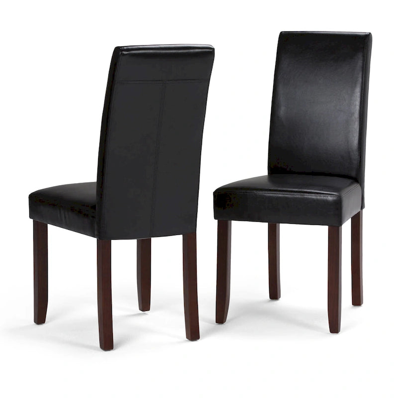 Ensemble de salle à manger transitionnel 9 pièces, table de 54 pouces avec 8 chaises Parson rembourrées