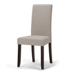 Ensemble de salle à manger transitionnel 9 pièces, table de 54 pouces avec 8 chaises Parson rembourrées