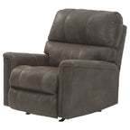 Fauteuil inclinable à bascule marron, en tissu, inclinaison manuelle, pour salon