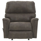 Fauteuil inclinable à bascule marron, en tissu, inclinaison manuelle, pour salon