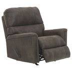 Fauteuil inclinable à bascule marron, en tissu, inclinaison manuelle, pour salon