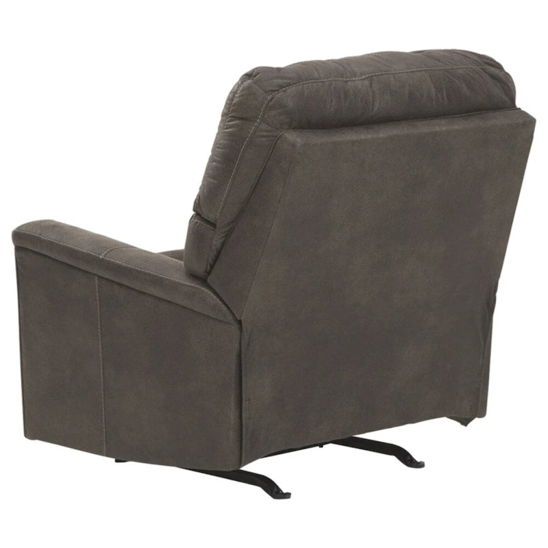 Fauteuil inclinable à bascule marron, en tissu, inclinaison manuelle, pour salon