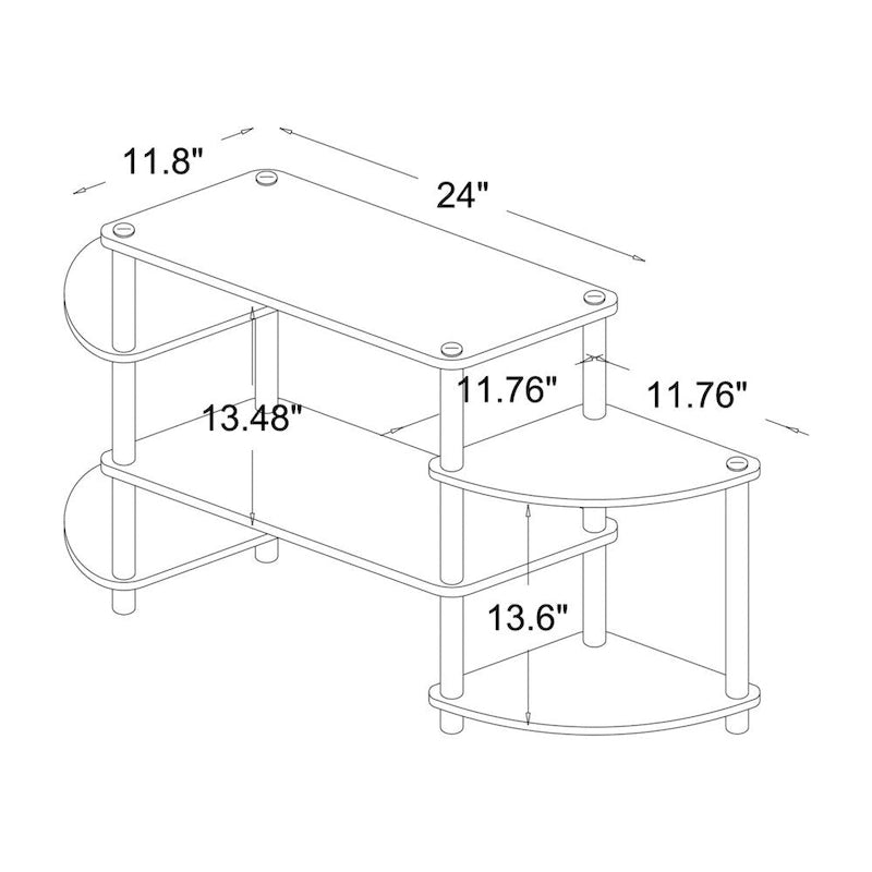Meuble TV à trois niveaux Baxton Studio Orbit