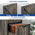 Meuble de classement vertical rustique en bois à 4 tiroirs avec serrure, pour bureau à domicile, format légal et lettre