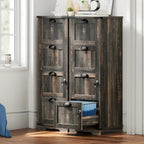 Meuble de classement vertical rustique en bois à 4 tiroirs avec serrure, pour bureau à domicile, format légal et lettre