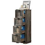 Meuble de classement vertical rustique en bois à 4 tiroirs avec serrure, pour bureau à domicile, format légal et lettre