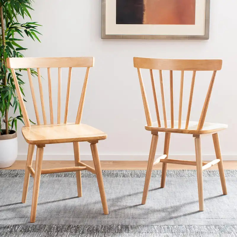 Ensemble de 2 chaises de salle à manger Spindle Farmhouse, 50,8 cm L x 50,8 cm P x 83,8 cm H, pieds en bois
