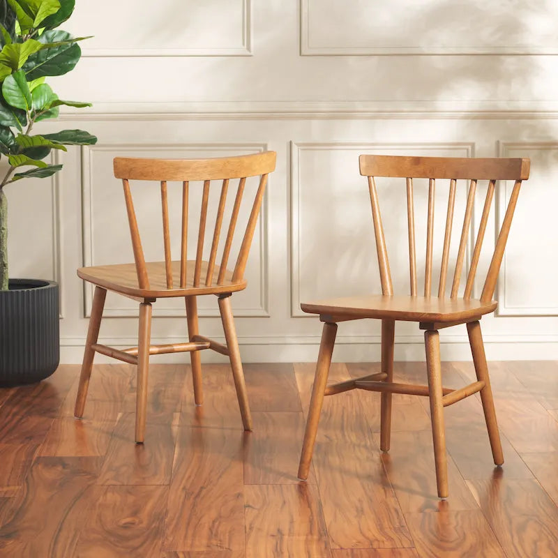 Ensemble de 2 chaises de salle à manger Spindle Farmhouse, 50,8 cm L x 50,8 cm P x 83,8 cm H, pieds en bois