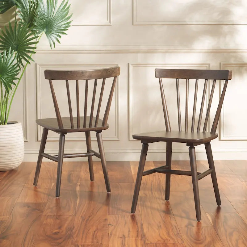 Ensemble de 2 chaises de salle à manger Spindle Farmhouse, 50,8 cm L x 50,8 cm P x 83,8 cm H, pieds en bois