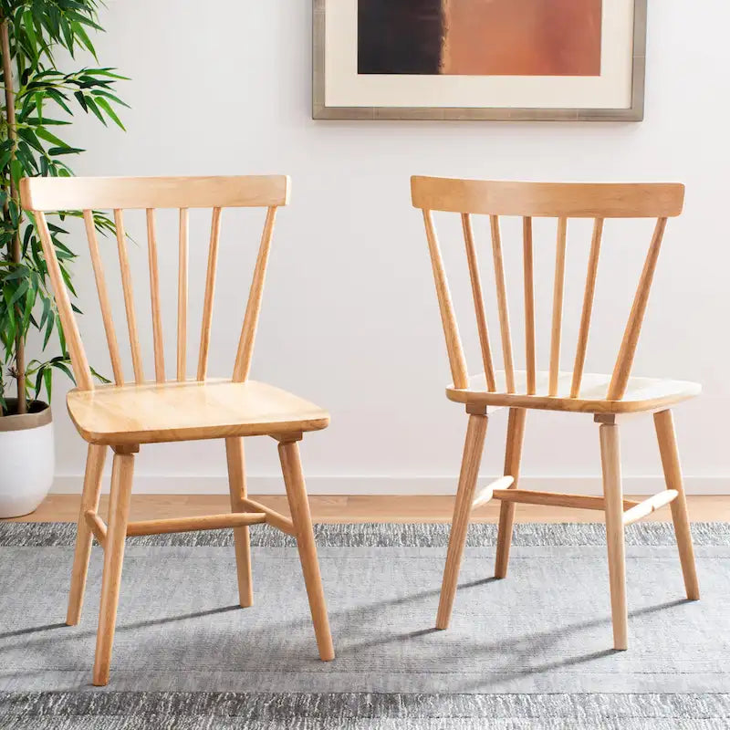 Ensemble de 2 chaises de salle à manger Spindle Farmhouse, 50,8 cm L x 50,8 cm P x 83,8 cm H, pieds en bois
