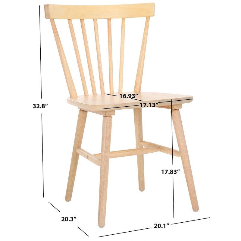 Ensemble de 2 chaises de salle à manger Spindle Farmhouse, 50,8 cm L x 50,8 cm P x 83,8 cm H, pieds en bois