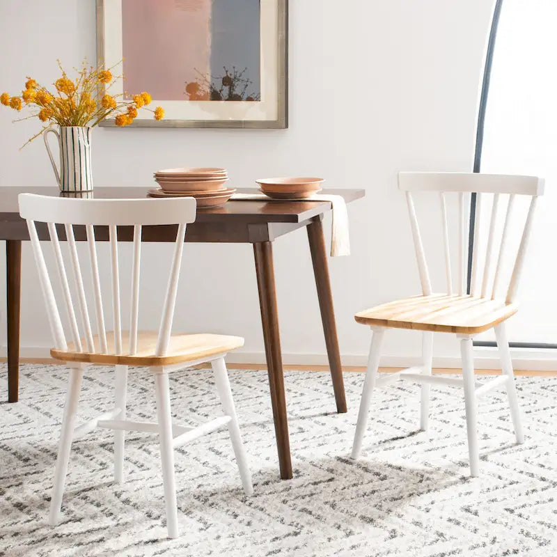 Ensemble de 2 chaises de salle à manger Spindle Farmhouse, 50,8 cm L x 50,8 cm P x 83,8 cm H, pieds en bois