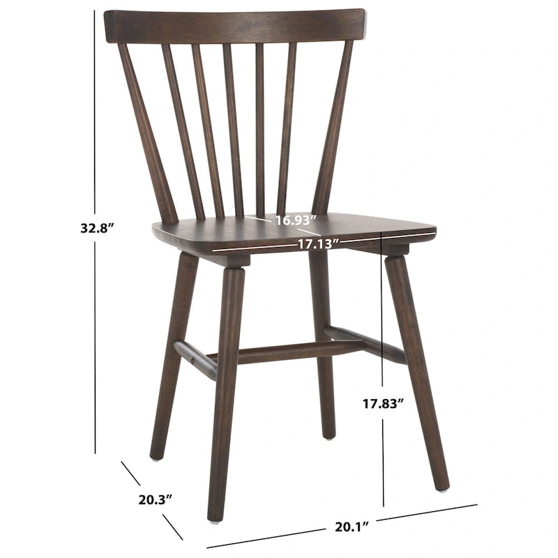 Ensemble de 2 chaises de salle à manger Spindle Farmhouse, 50,8 cm L x 50,8 cm P x 83,8 cm H, pieds en bois