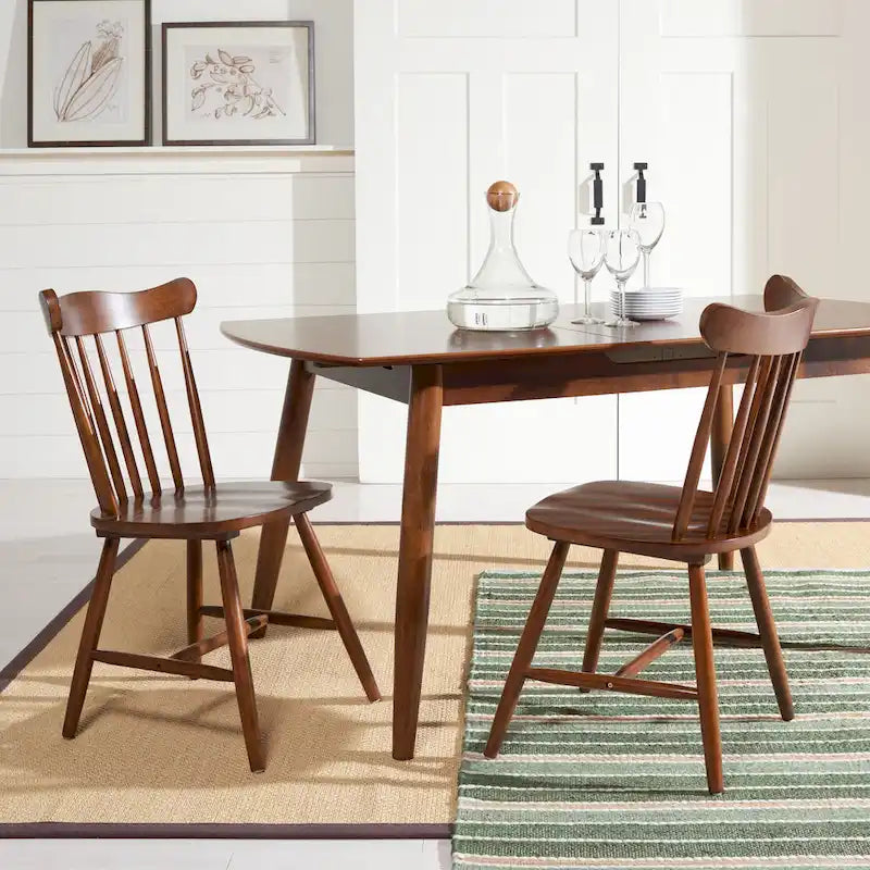 Lot de 2 chaises de salle à manger Windsor Spindleback, 43,2 cm L x 48,3 cm P x 86,4 cm H, cadre en bois