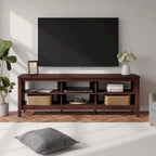 Meuble TV 70 pouces pour TV 75 pouces, console TV de centre de divertissement classique