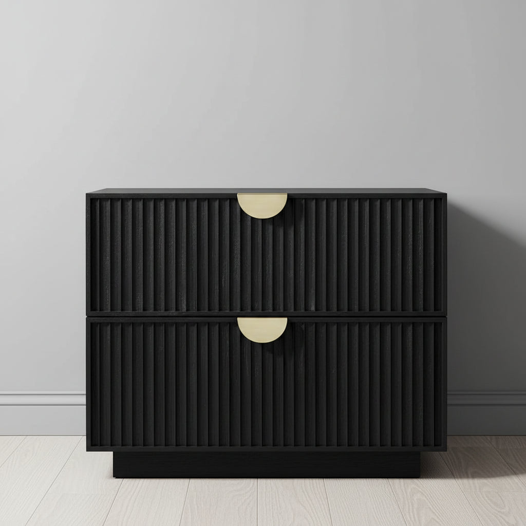 Mason Black 2-Drawer Nightstand