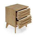 Studio London Oak Effect Zappa 2 Drawer Nightstand Bedroom Furniture