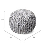 Pouf ottoman en jute tricoté uni, fibre naturelle tissée à la main, siège de sol et repose-pieds bohème