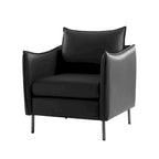 Fauteuil en tissu moderne, revêtement anti-rayures, pieds en métal noir, fauteuil d'appoint pour salon