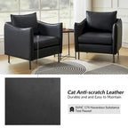 Fauteuil en tissu moderne, revêtement anti-rayures, pieds en métal noir, fauteuil d'appoint pour salon