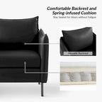 Fauteuil en tissu moderne, revêtement anti-rayures, pieds en métal noir, fauteuil d'appoint pour salon