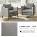 Fauteuil en tissu moderne, revêtement anti-rayures, pieds en métal noir, fauteuil d'appoint pour salon